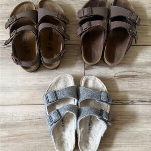 Birkenstock kids Brown and Gray Sandals bundle